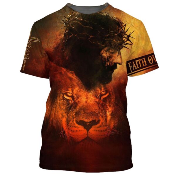 Jesus And The Lion 1 3D T-Shirt, Christian T Shirt, Jesus Tshirt Designs, Jesus Christ Shirt