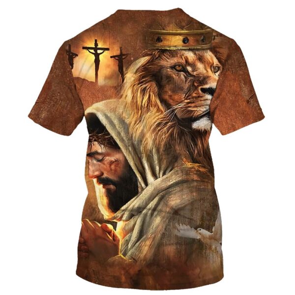 Jesus And The Lion Of Judah 1 3D T-Shirt, Christian T Shirt, Jesus Tshirt Designs, Jesus Christ Shirt