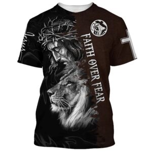 Jesus And The Lion Of Judah 2 3D T Shirt Christian T Shirt Jesus Tshirt Designs Jesus Christ Shirt 1 zoysh2.jpg