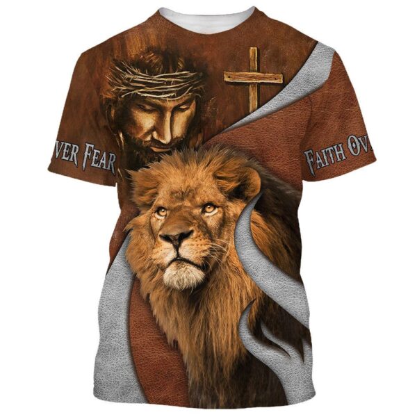 Jesus And The Lion Of Judahs 3D T-Shirt, Christian T Shirt, Jesus Tshirt Designs, Jesus Christ Shirt