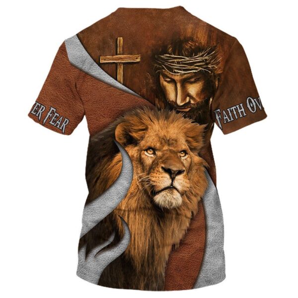 Jesus And The Lion Of Judahs 3D T-Shirt, Christian T Shirt, Jesus Tshirt Designs, Jesus Christ Shirt