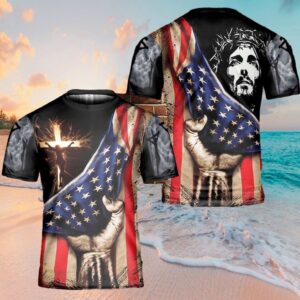 Jesus Christ American Flag Cross 3D…