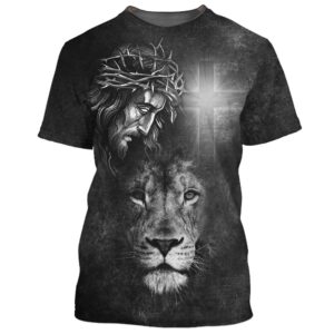 Jesus Christ And The Lion 3D T Shirt Christian T Shirt Jesus Tshirt Designs Jesus Christ Shirt 1 swkzpq.jpg