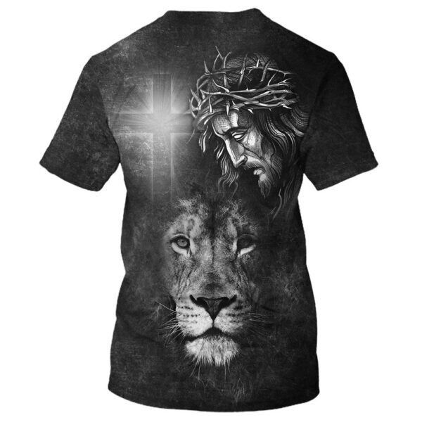 Jesus Christ And The Lion 3D T-Shirt, Christian T Shirt, Jesus Tshirt Designs, Jesus Christ Shirt