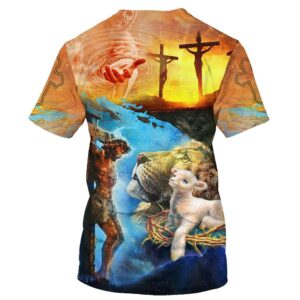 Jesus Christ Crucified Lion And The Lamb 3D T Shirt Christian T Shirt Jesus Tshirt Designs Jesus Christ Shirt 2 xfvcrw.jpg