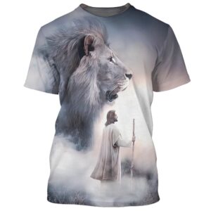 Jesus Christ Lion 3D T-Shirt, Christian…