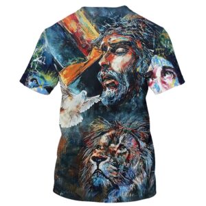 Jesus Christ Lion And Dove 3D T Shirt Christian T Shirt Jesus Tshirt Designs Jesus Christ Shirt 2 a3vzyx.jpg