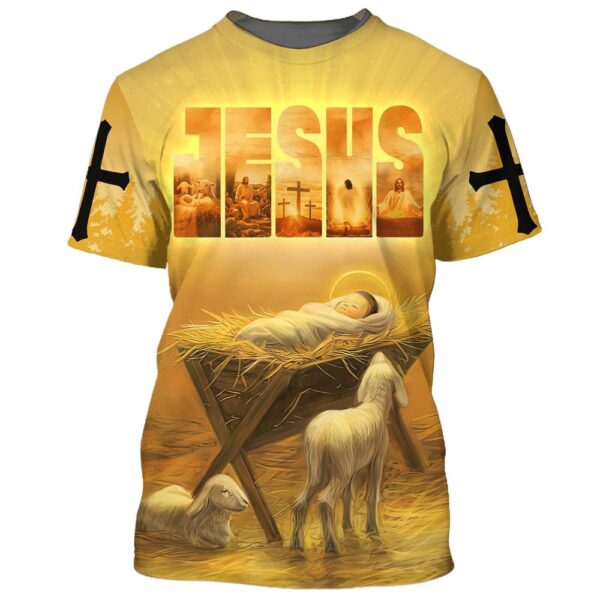 Jesus Christ Manger 3D T-Shirt, Christian T Shirt, Jesus Tshirt Designs, Jesus Christ Shirt