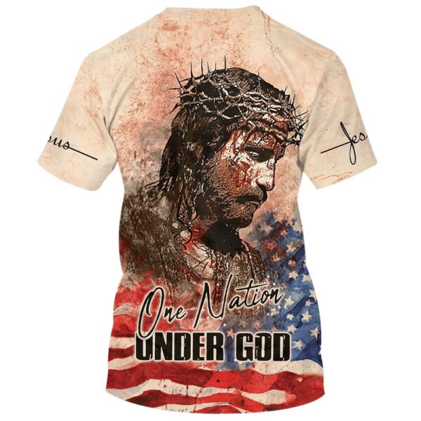 Jesus Christ One Nation Under God 3D T-Shirt, Christian T Shirt, Jesus Tshirt Designs, Jesus Christ Shirt