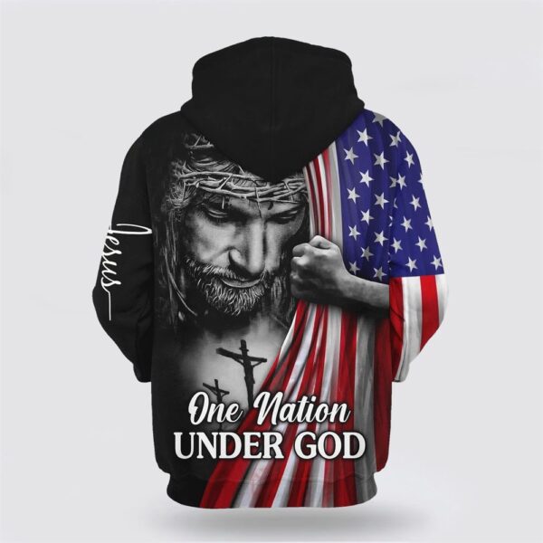 Jesus Christian Flag American One Nation Under God 3D Hoodie, Christian Hoodie, Bible Hoodies, Scripture Hoodies