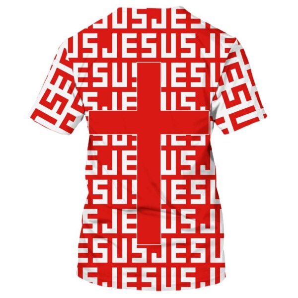 Jesus Cross Red 3D T-Shirt, Christian T Shirt, Jesus Tshirt Designs, Jesus Christ Shirt