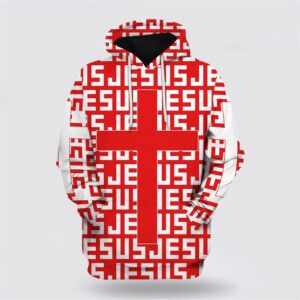 Jesus Cross Red Hoodies Jesus 3D…