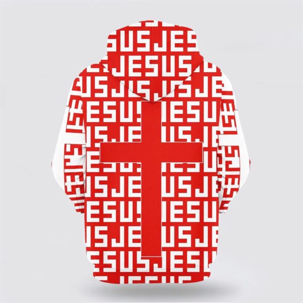 Jesus Cross Red Hoodies Jesus 3D Hoodie, Christian Hoodie, Bible Hoodies, Scripture Hoodies