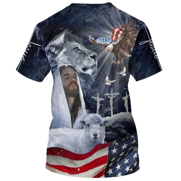 Jesus Eagle American 3D T-Shirt, Christian T Shirt, Jesus Tshirt Designs, Jesus Christ Shirt