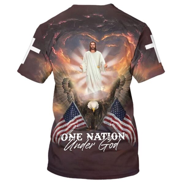 Jesus Eagle One Nation Under God 1 3D T-Shirt, Christian T Shirt, Jesus Tshirt Designs, Jesus Christ Shirt