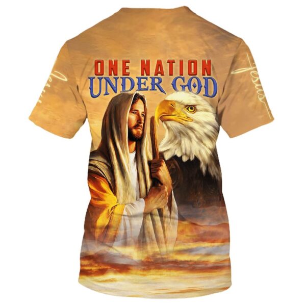 Jesus Eagle One Nation Under God 3D T-Shirt, Christian T Shirt, Jesus Tshirt Designs, Jesus Christ Shirt