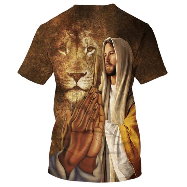 Jesus Hands With The Lion 3D T Shirt, Christian T Shirt, Jesus Tshirt Designs, Jesus Christ Shirt
