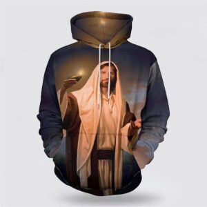 Jesus Holding Candle 3D Hoodie, Christian…