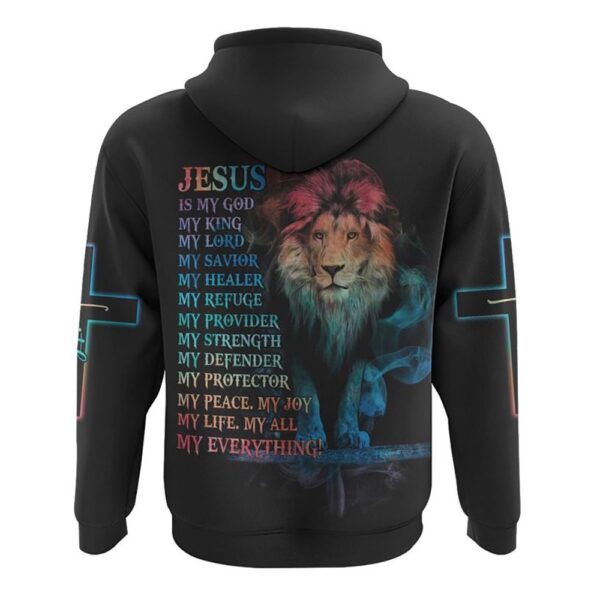 Jesus Is My God My King My Lord Colorful Lion Hoodie, Christian Hoodie, Bible Hoodies, Religious Hoodies
