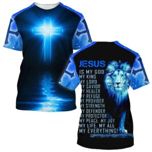 Jesus Is My God My King My Lord Lion Cross Light 3D T Shirt Christian T Shirt Jesus Tshirt Designs Jesus Christ Shirt 2 sgu4mq.jpg