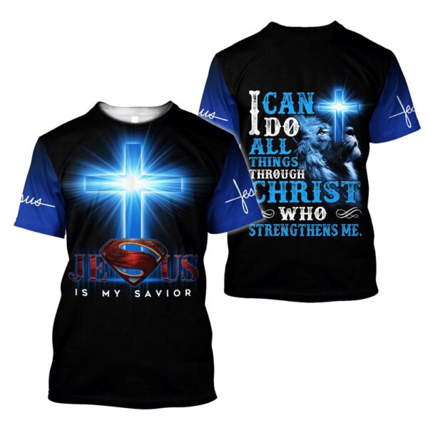 Jesus Is My Savior Blue Color Jesus 3D T Shirt, Christian T Shirt, Jesus Tshirt Designs, Jesus Christ Shirt