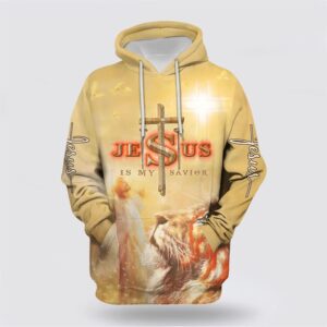 Jesus Is My Savior Jesus And Lion 3D Hoodie Christian Hoodie Bible Hoodies Scripture Hoodies 1 ebyykw.jpg