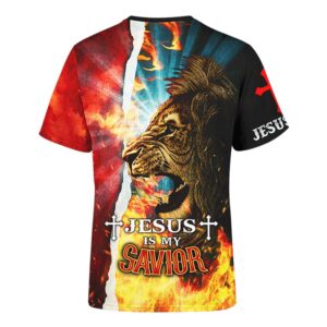 Jesus Is My Savior Jesus Lion Fire 3D T Shirt Christian T Shirt Jesus Tshirt Designs Jesus Christ Shirt 2 nkuqpv.jpg