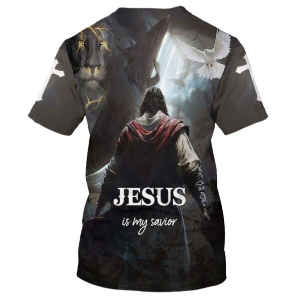 Jesus Is My Savior Lion And Eagle 3D T Shirt, Christian T Shirt, Jesus Tshirt Designs, Jesus Christ Shirt
