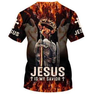 Jesus Is My Savior Warrior Crown Of Thorns 3D T Shirt Christian T Shirt Jesus Tshirt Designs Jesus Christ Shirt 2 ivvvtx.jpg