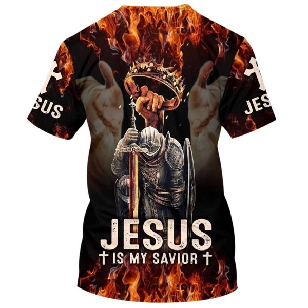 Jesus Is My Savior Warrior Crown Of Thorns 3D T Shirt, Christian T Shirt, Jesus Tshirt Designs, Jesus Christ Shirt