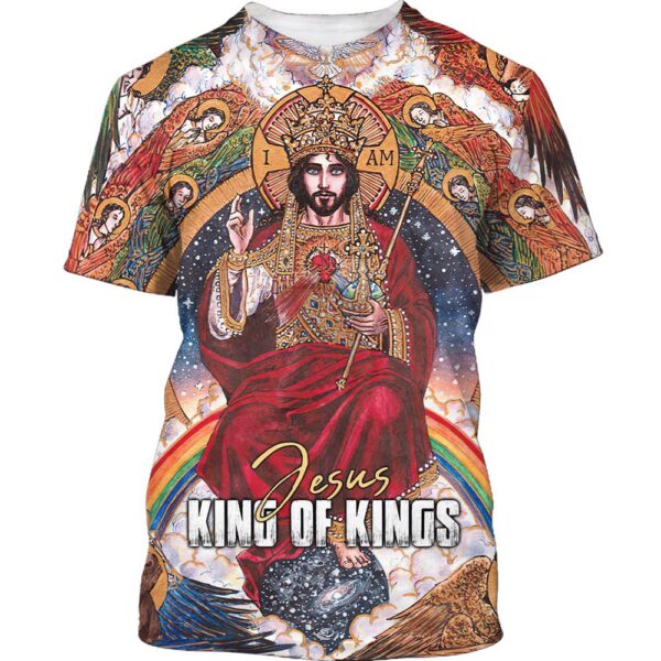 Jesus King Of Kings 3D T Shirt, Christian T Shirt, Jesus Tshirt Designs, Jesus Christ Shirt