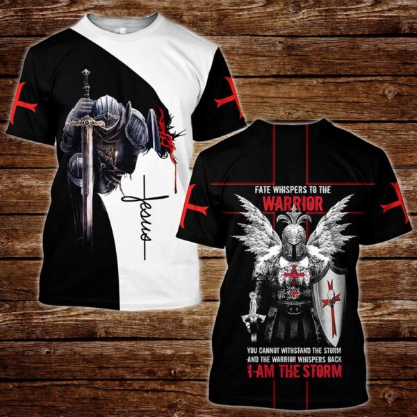 Jesus Knight Templar I Am The Storm Jesus Unisex 3D T Shirt, Christian T Shirt, Jesus Tshirt Designs, Jesus Christ Shirt