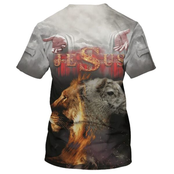 Jesus Lion And Sheep 3D T Shirt, Christian T Shirt, Jesus Tshirt Designs, Jesus Christ Shirt