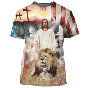 Jesus Lion And The Lamb 1 3D T Shirt Christian T Shirt Jesus Tshirt Designs Jesus Christ Shirt 1 qn7tyv.jpg
