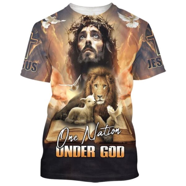Jesus Lion And The Lamb 3D T Shirt, Christian T Shirt, Jesus Tshirt Designs, Jesus Christ Shirt