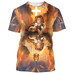 Jesus Lion And The Lamb Dove 3D T Shirt Christian T Shirt Jesus Tshirt Designs Jesus Christ Shirt 1 hbmht1.jpg