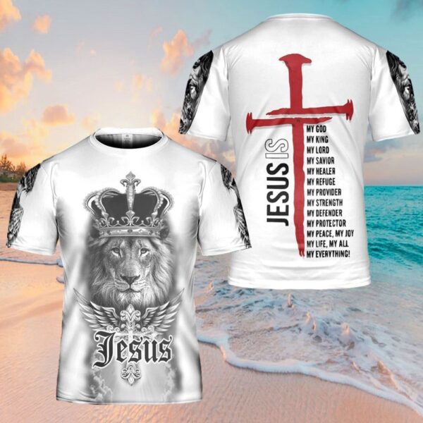 Jesus Lion Crown Jesus I My Everything Jesus 3D T Shirt, Christian T Shirt, Jesus Tshirt Designs, Jesus Christ Shirt