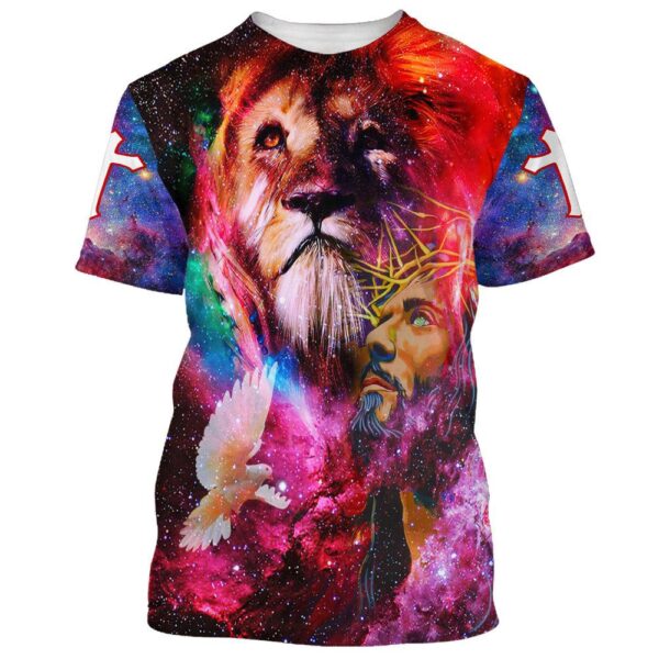 Jesus Lion Dove 3D T Shirt, Christian T Shirt, Jesus Tshirt Designs, Jesus Christ Shirt
