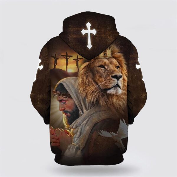 Jesus Lion Dove  All Over Print Hoodie Shirt, Christian Hoodie, Bible Hoodies, Scripture Hoodies