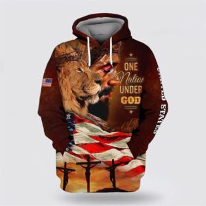 Jesus Lion Face American Flag All…