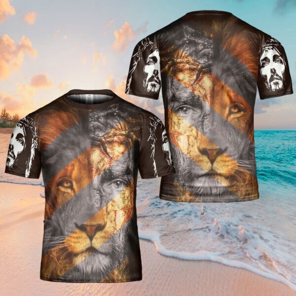 Jesus Lion Jesus 3D T Shirt, Christian T Shirt, Jesus Tshirt Designs, Jesus Christ Shirt