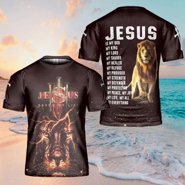 Jesus Lion Jesus Is My God Jesus 3D T Shirt, Christian T Shirt, Jesus Tshirt Designs, Jesus Christ Shirt
