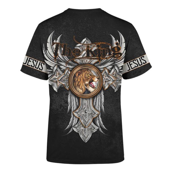 Jesus Lion King Angel Wing Tattoo 3D T Shirt, Christian T Shirt, Jesus Tshirt Designs, Jesus Christ Shirt