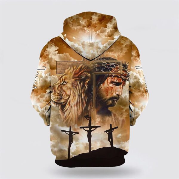 Jesus Lion On The Cross All Over Print Hoodie Shirt, Christian Hoodie, Bible Hoodies, Scripture Hoodies