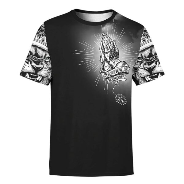 Jesus Lion Tattoo Faith Over Fear Unisex 3D T Shirt, Christian T Shirt, Jesus Tshirt Designs, Jesus Christ Shirt