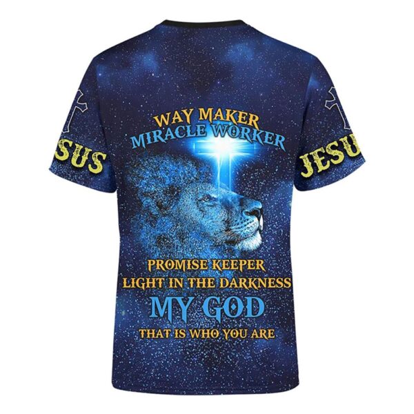 Jesus Lion Way Maker Miracle Worker 3D T Shirt, Christian T Shirt, Jesus Tshirt Designs, Jesus Christ Shirt