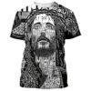 Jesus Portrait 3D T Shirt, Christian…