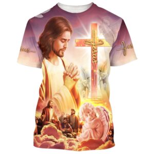 Jesus Pray 3D T Shirt, Christian…