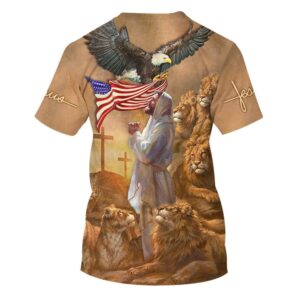 Jesus Pray Lion And Eagle American 3D T Shirt Christian T Shirt Jesus Tshirt Designs Jesus Christ Shirt 2 cf1vx4.jpg
