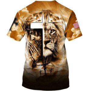 Jesus Prayer And The Lion Of Judah 3D T Shirt Christian T Shirt Jesus Tshirt Designs Jesus Christ Shirt 2 b8qxnv.jpg